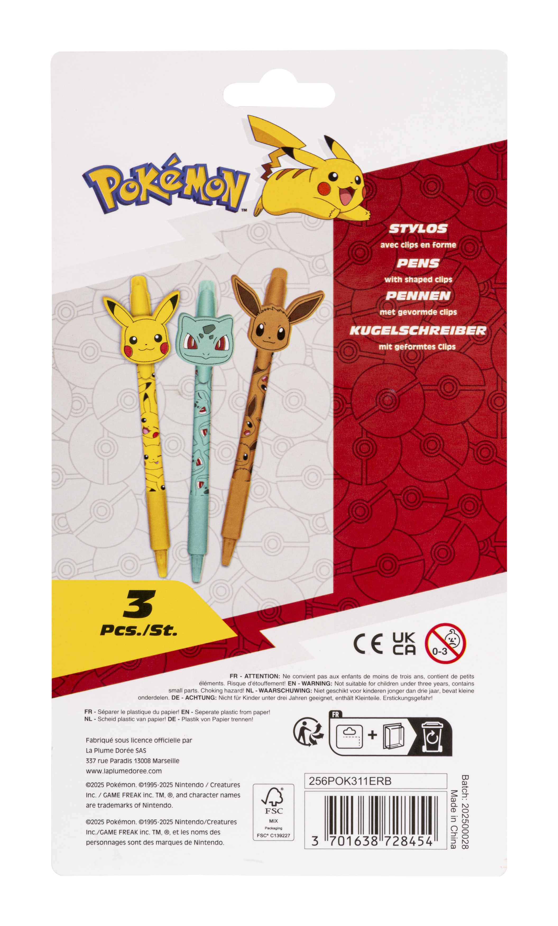 Pokémon - Kugelschreiber 3er Set