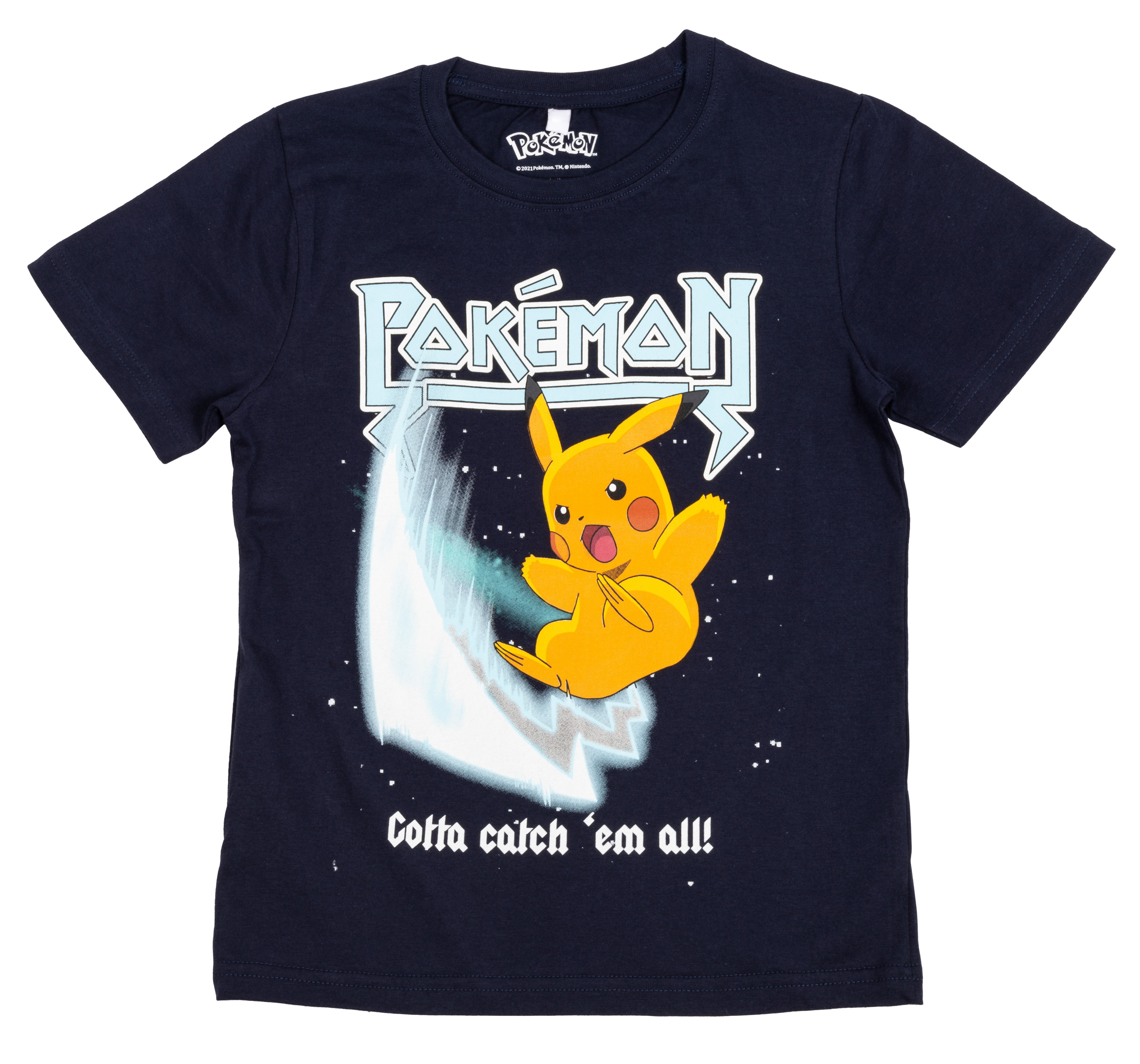 Pokémon - T-Shirt - Pikachu Gotta Catch 'em all dunkelblau 116 cm