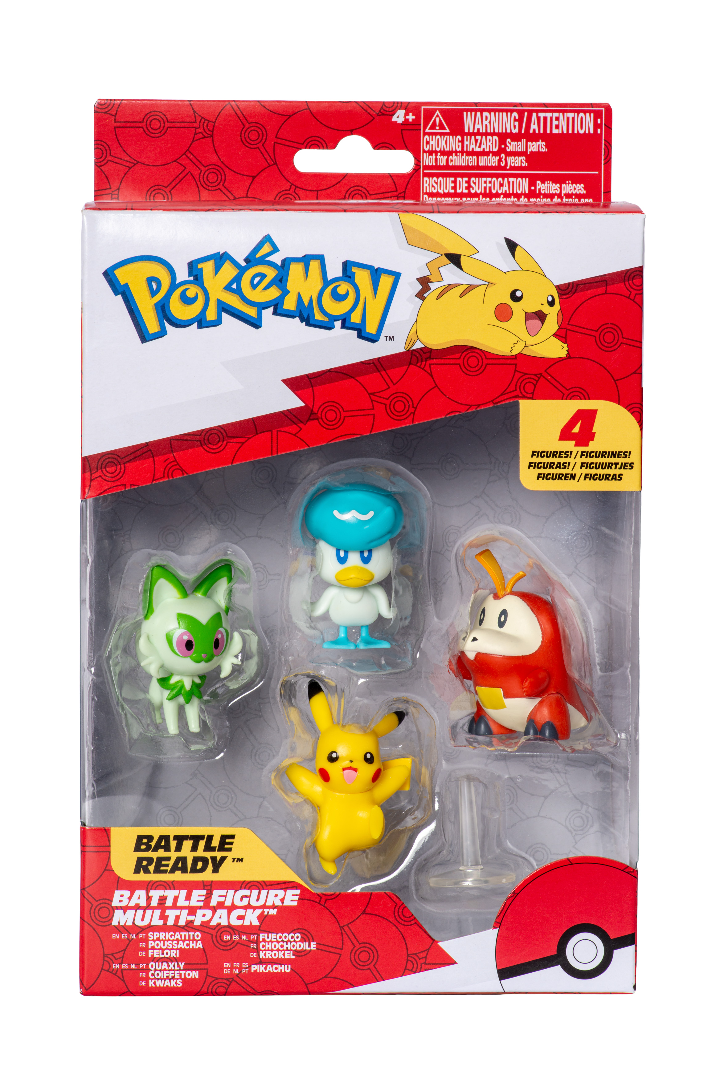 Pokémon - Battle Figur 4er Pack - Krokel, Felor, Kwaks & Pikachu 
