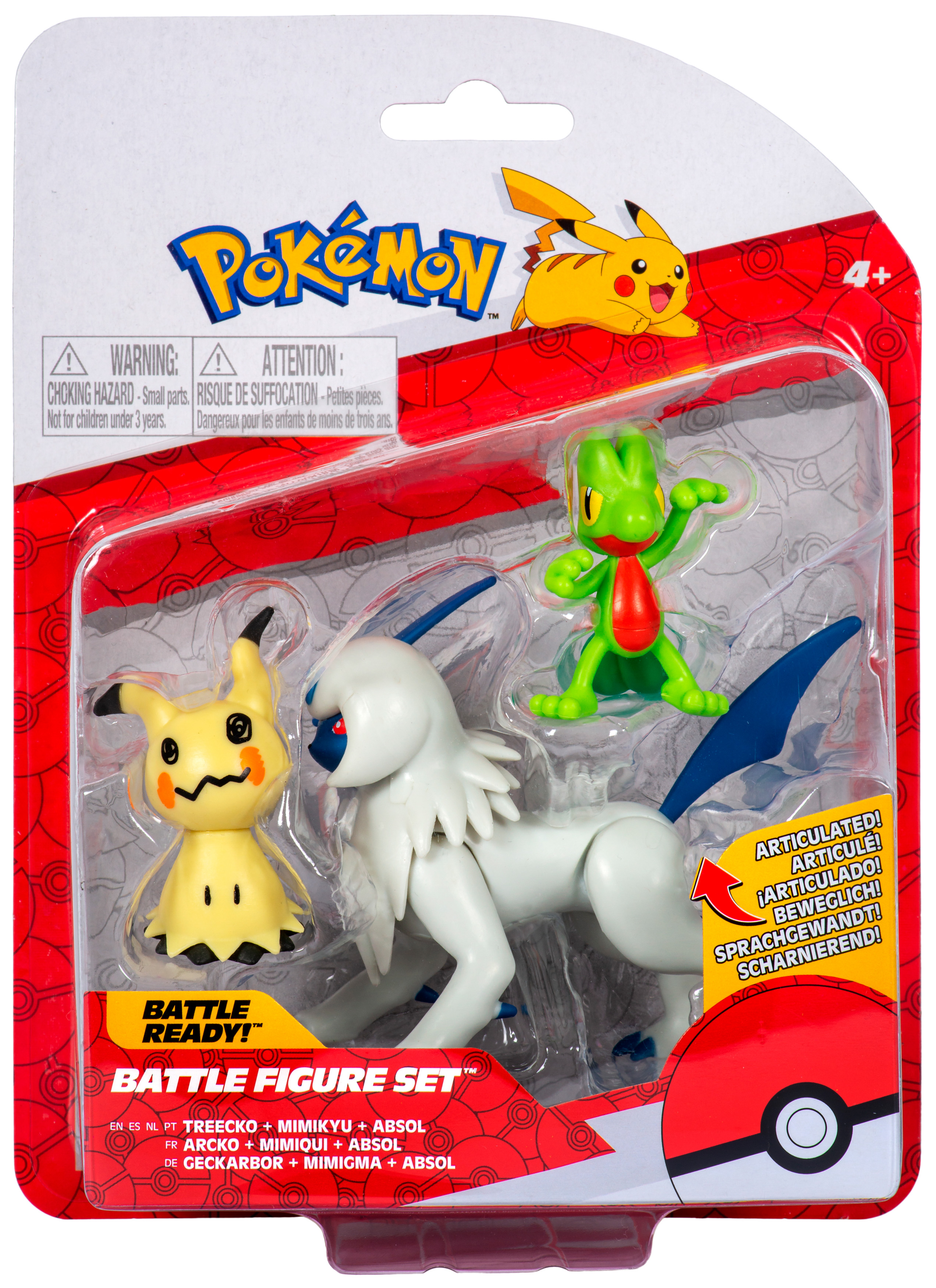 Pokémon - Battle Figur 3er Pack - Geckarbor, Mimigma & Lauchzelot