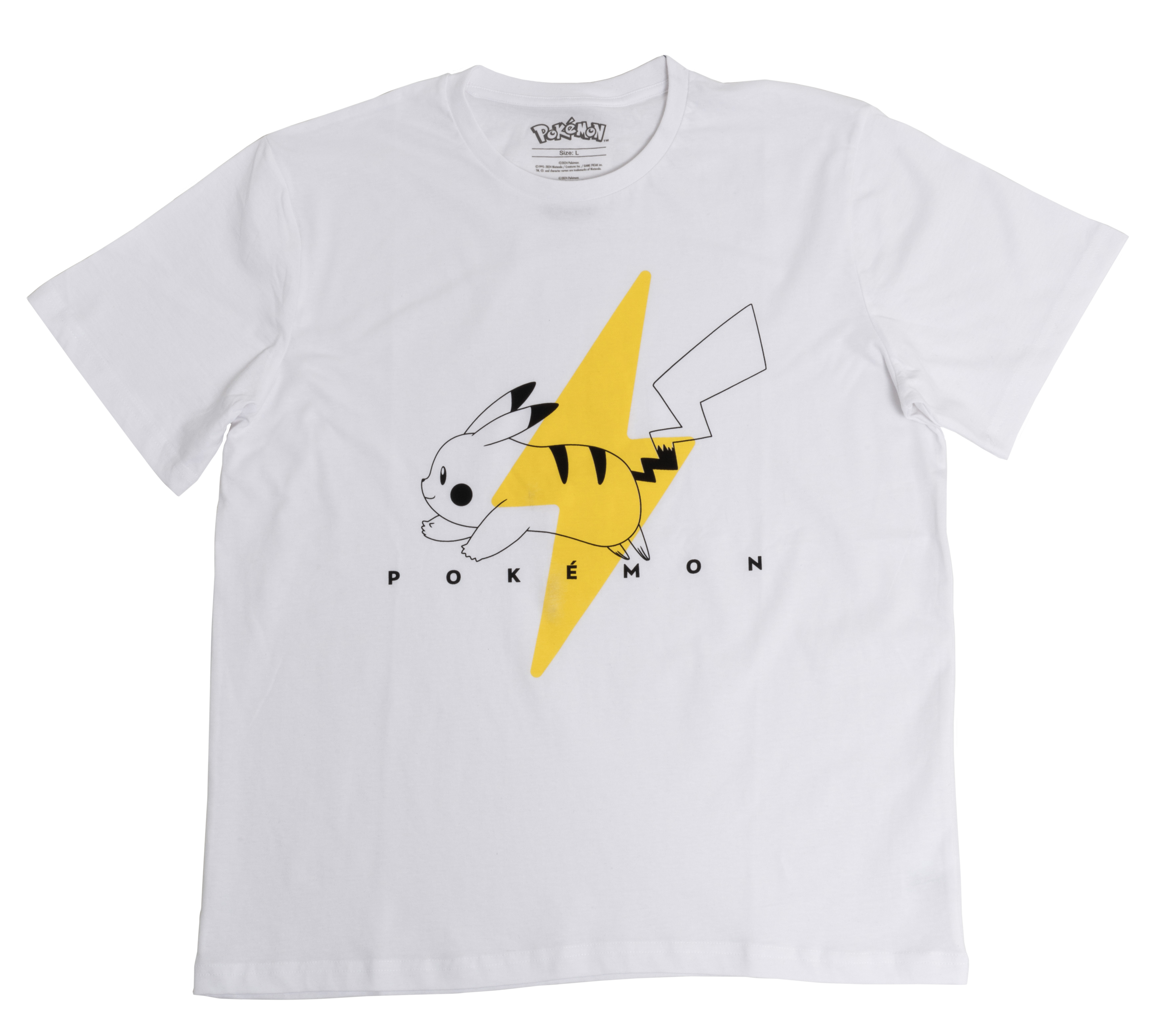 Pokémon - T-Shirt - Pikachu weiß Blitz - S