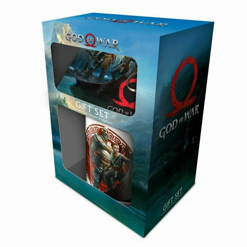 Geschenkset (Tasse, Untersetzer & Schlüsselanhänger) - God of War