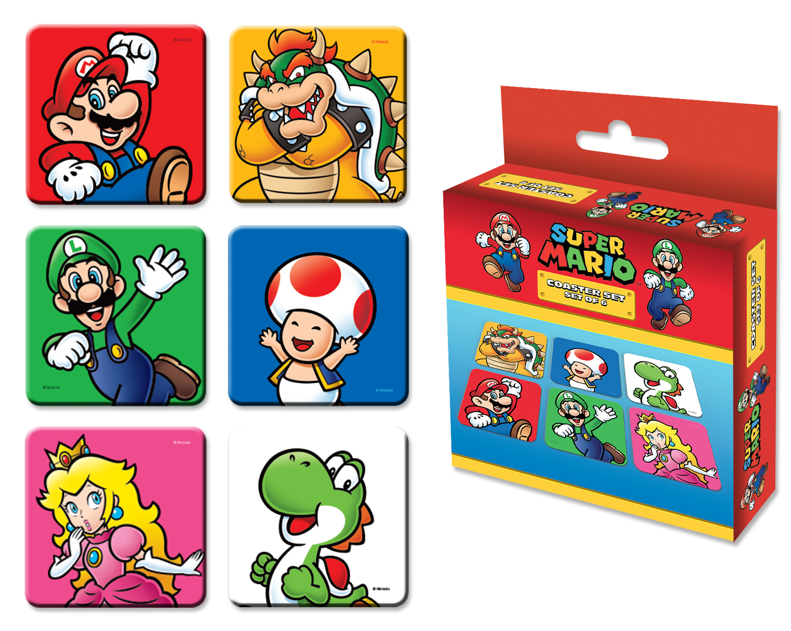 Super Mario - Untersetzer Mario and Crew 6er Set