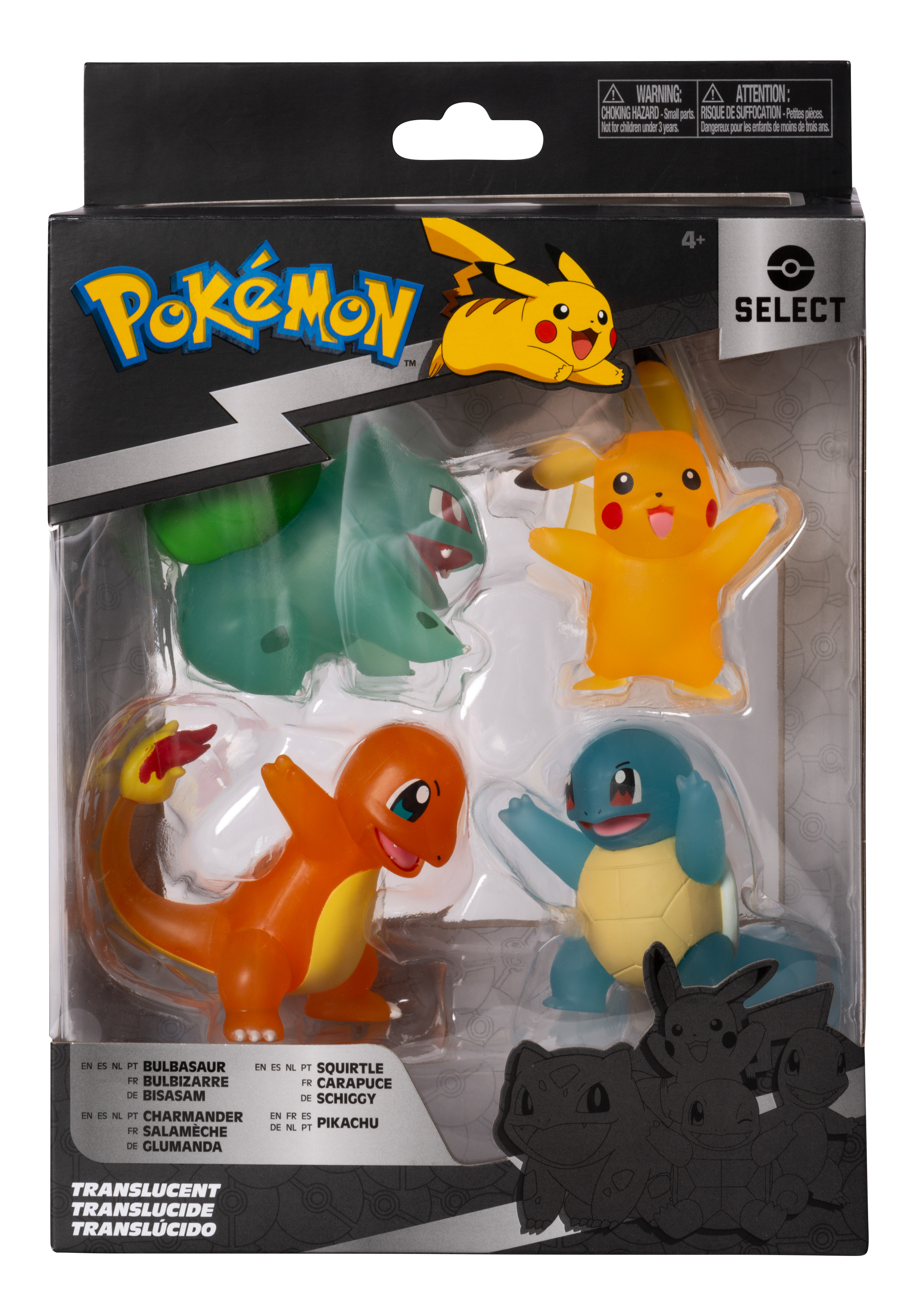 Pokémon - Select Battle Figur 4er Pack - Bisasam, Glumanda, Pikachu & Schiggy Pokémon - Select Battle Figur 4er Pack - Bisasam, Glumanda, Pikachu & Schiggy