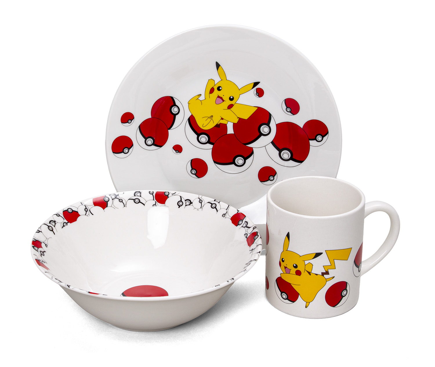 Frühstücksset (Schale, Teller, Tasse) - Pokémon - Pikachu Pokéball Frühstücksset (Schale, Teller, Tasse) - Pokémon - Pikachu Pokéball