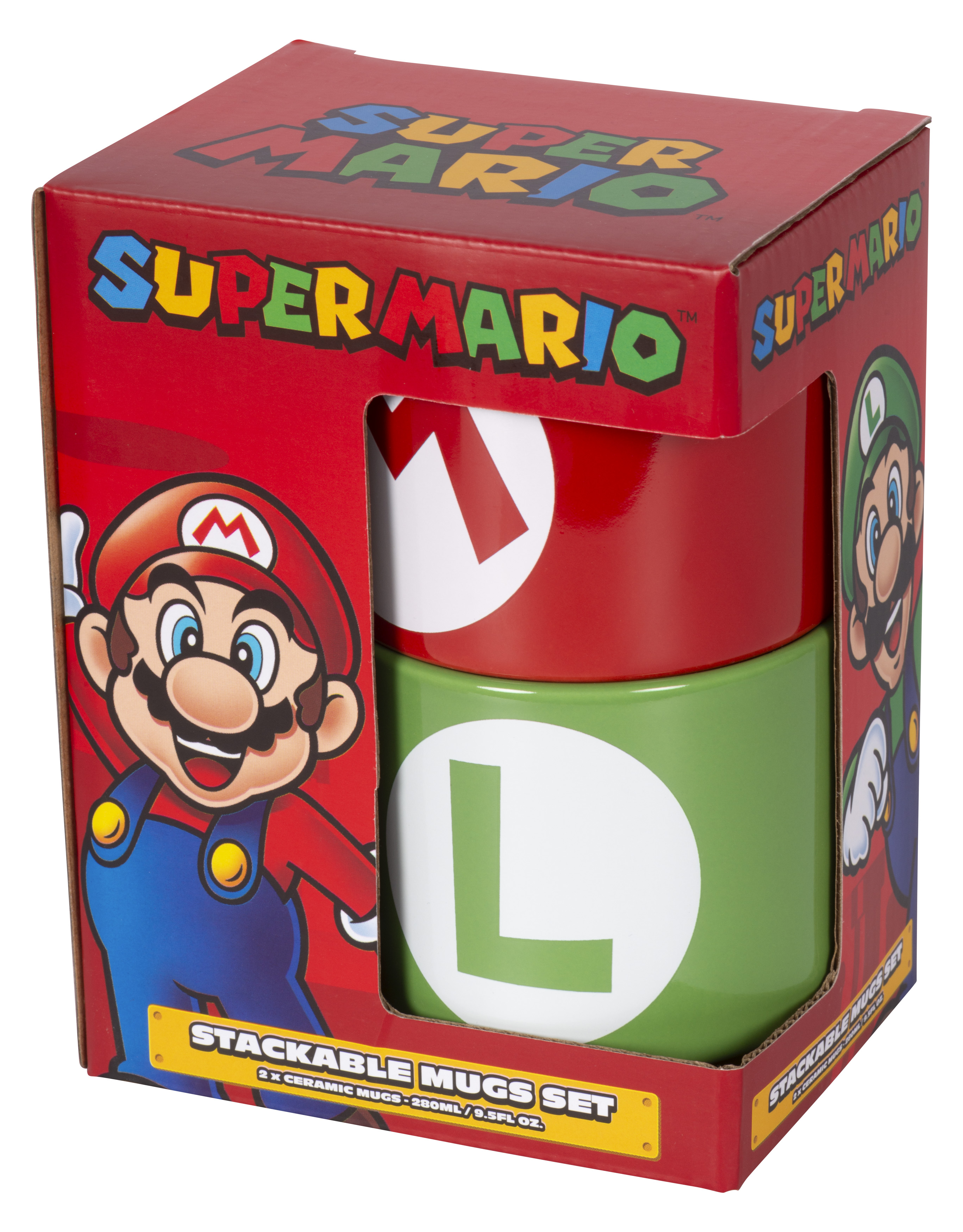 Super Mario Tassen 2er Set stapelbar