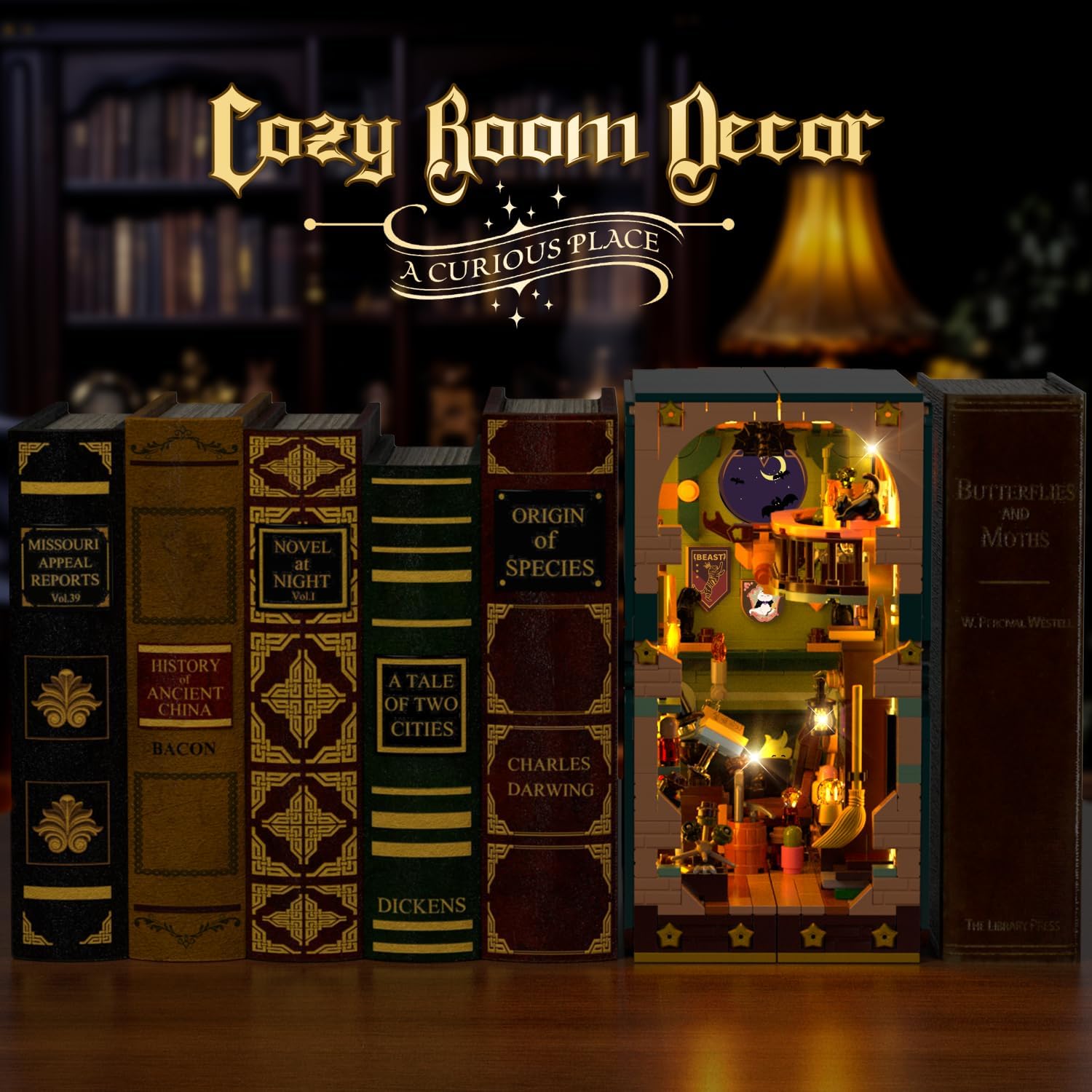 Magisches Zaubertrank Book Nook Haus Bauspielzeugset mit LED