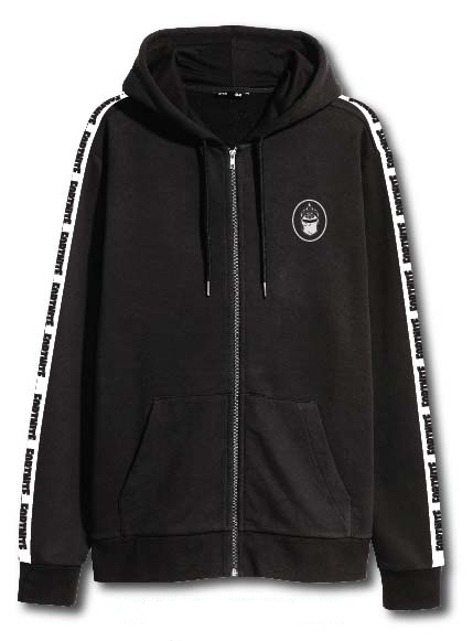 Fortnite Hoodie Logo black/white stripe Größe 140