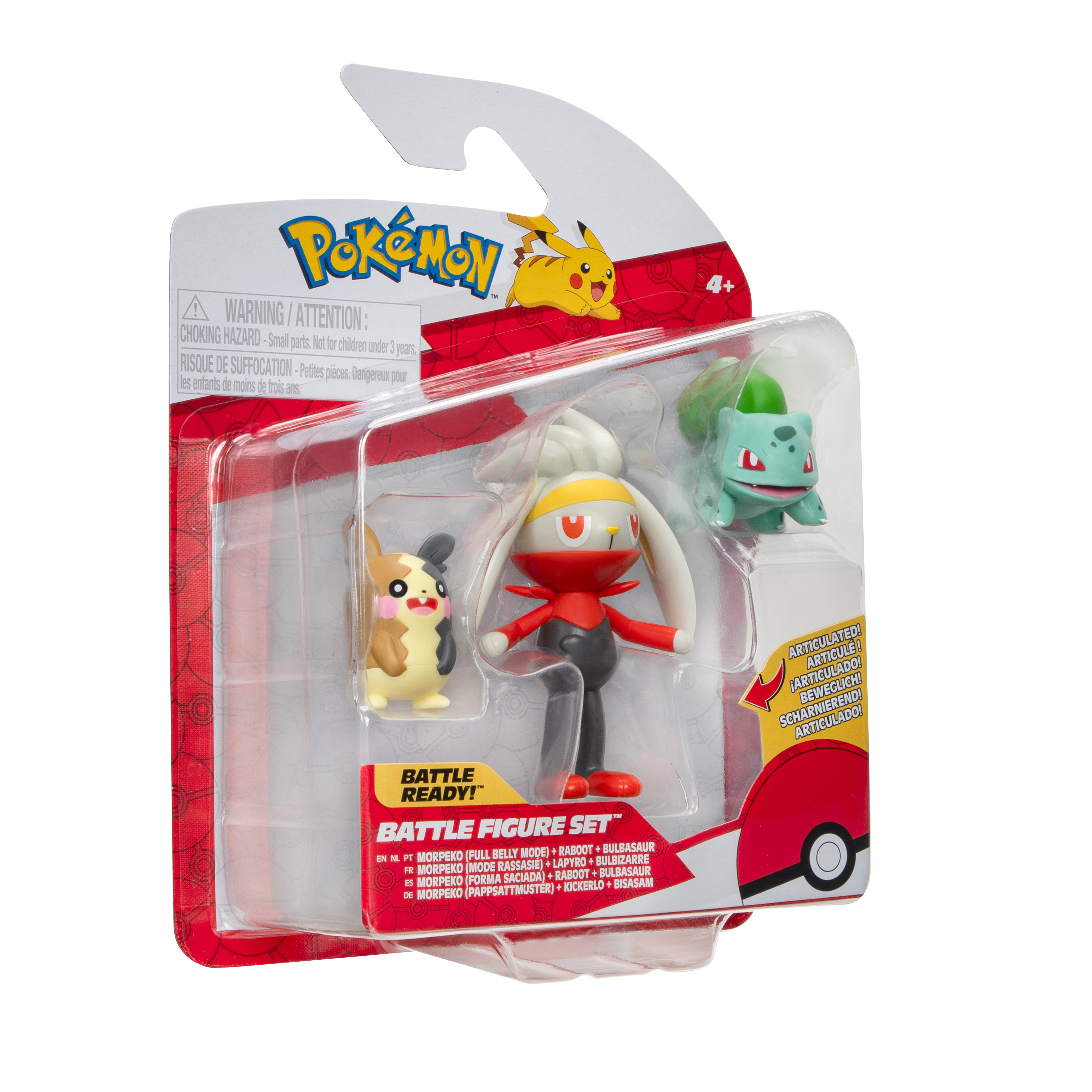 Pokémon - Battle Figur 3er Pack - Morpeko, Bisasam & Kickerlo