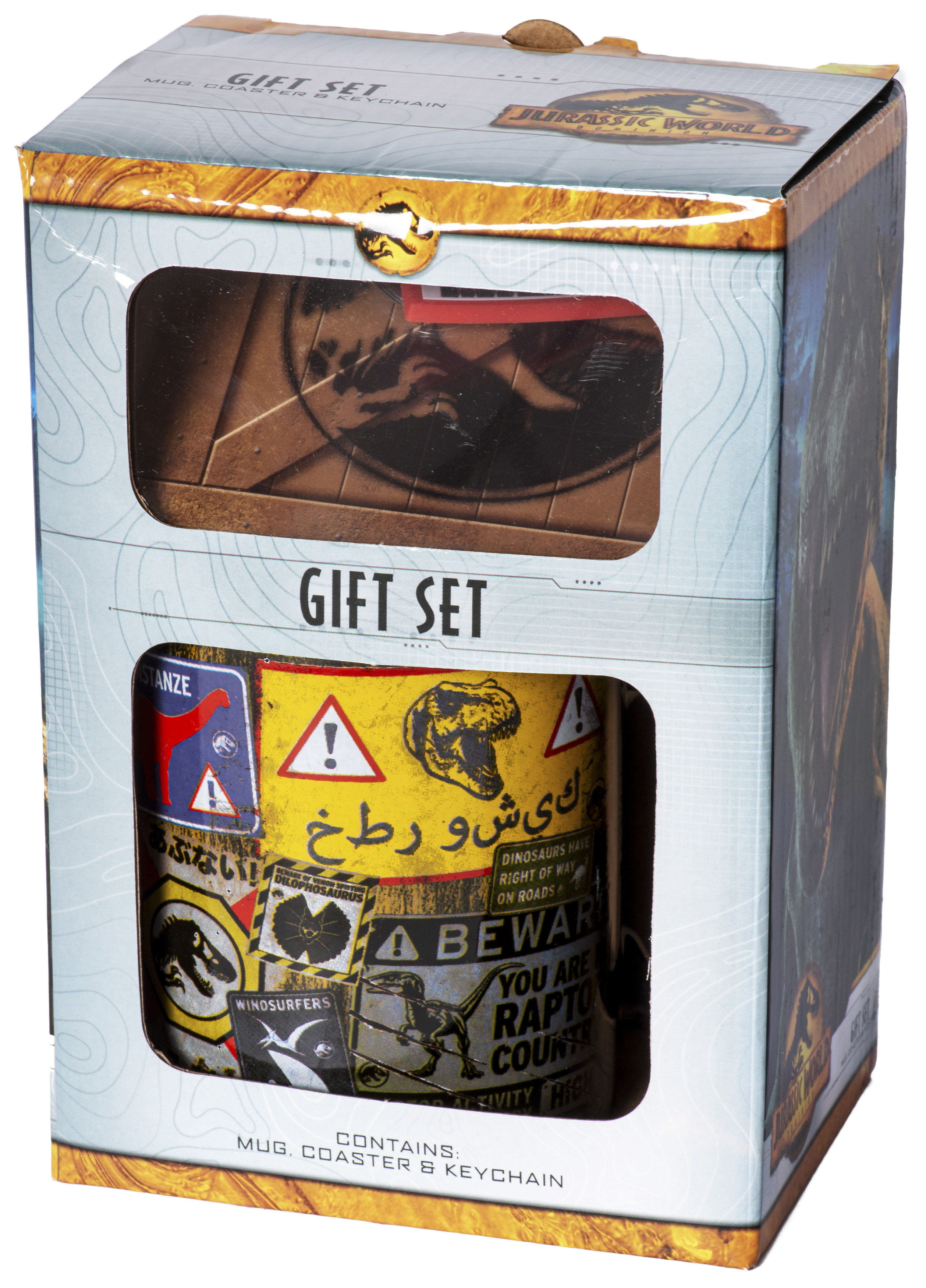 Geschenkset (Tasse, Untersetzer & Schlüsselanhänger) - Jurassic World Dominion