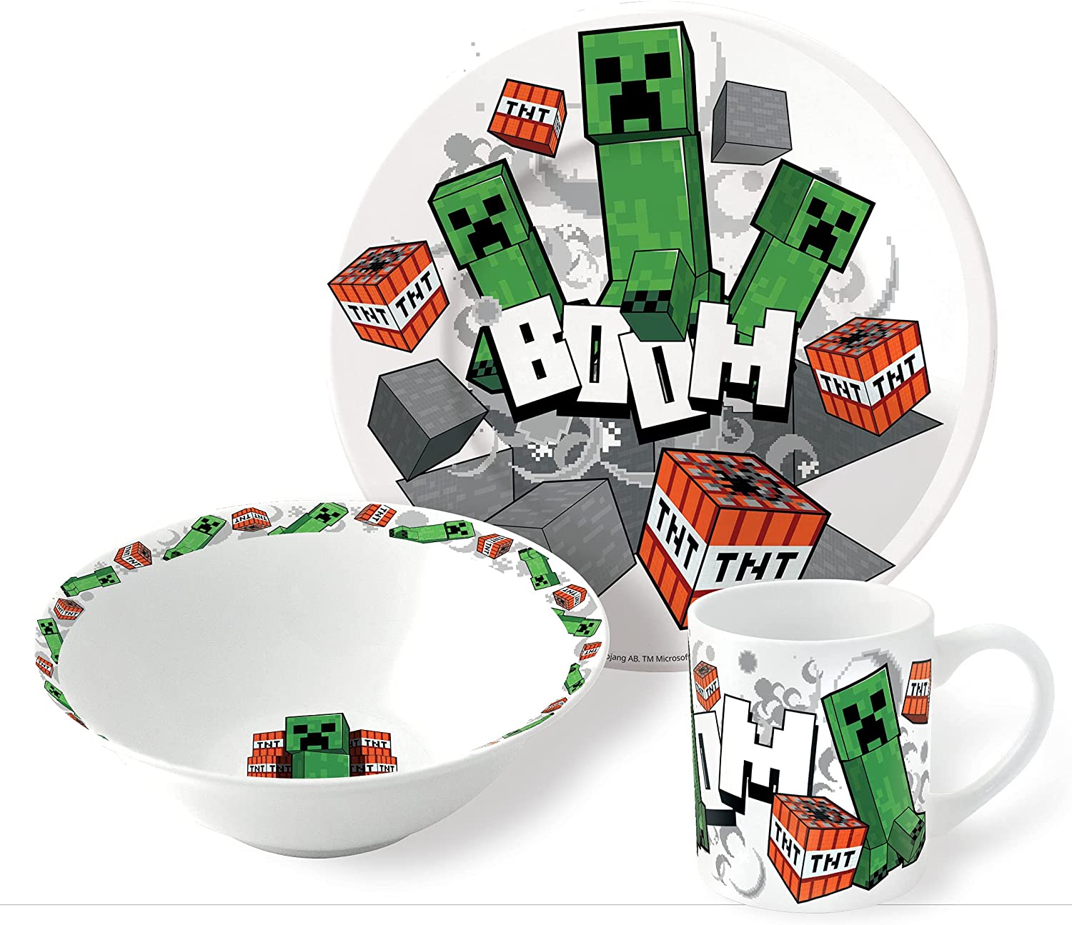 Frühstücksset (Schale, Teller, Tasse) - Minecraft - Boom Frühstücksset (Schale, Teller, Tasse) - Minecraft - Boom