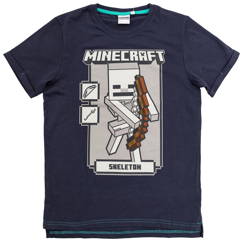 Minecraft T-Shirt Skeleton Drops blau Größe 116