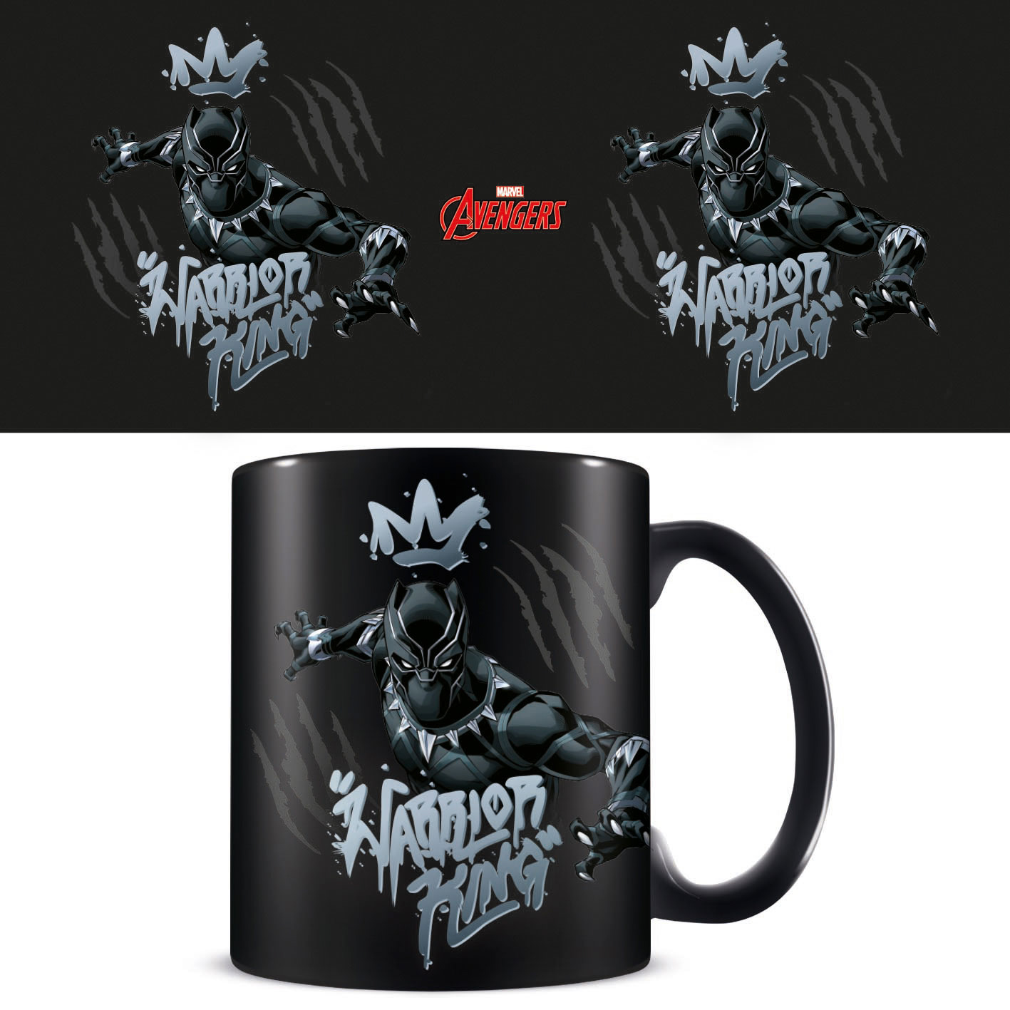 Geschenkset (Tasse, Untersetzer & Schlüsselanhänger) - Black Panther